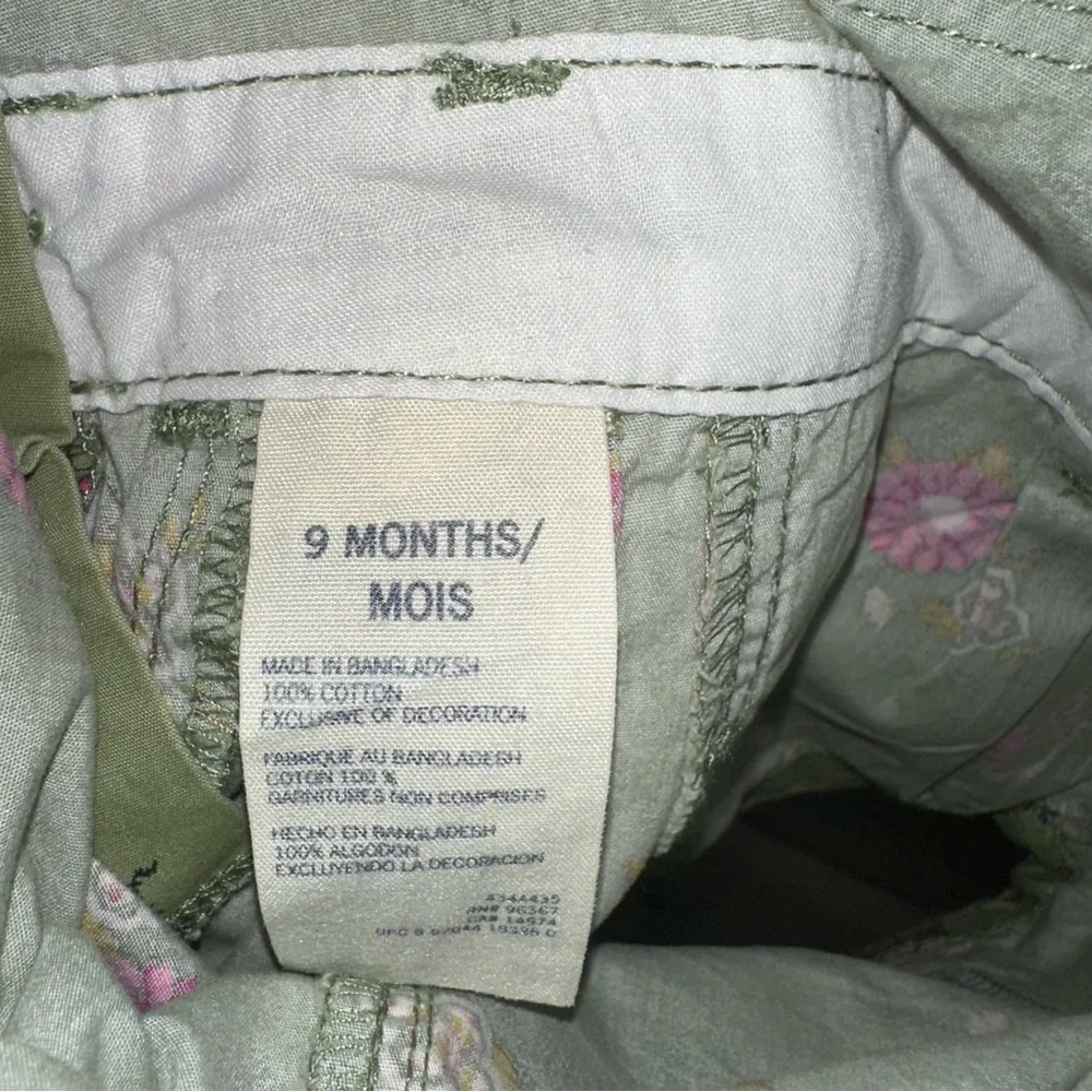 OshKosh B'gosh Green Floral Kids Overalls Size 9 Months